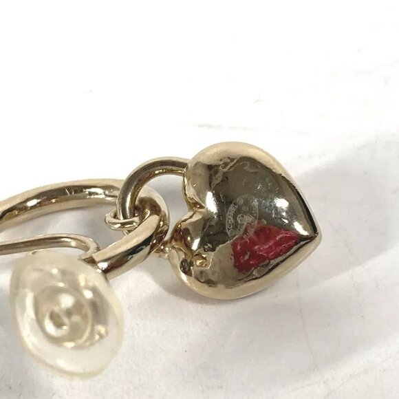 CHANEL 22B CC CC Mark Heart Accessories Earrings Metal Gold Unused - Picture 6 of 13